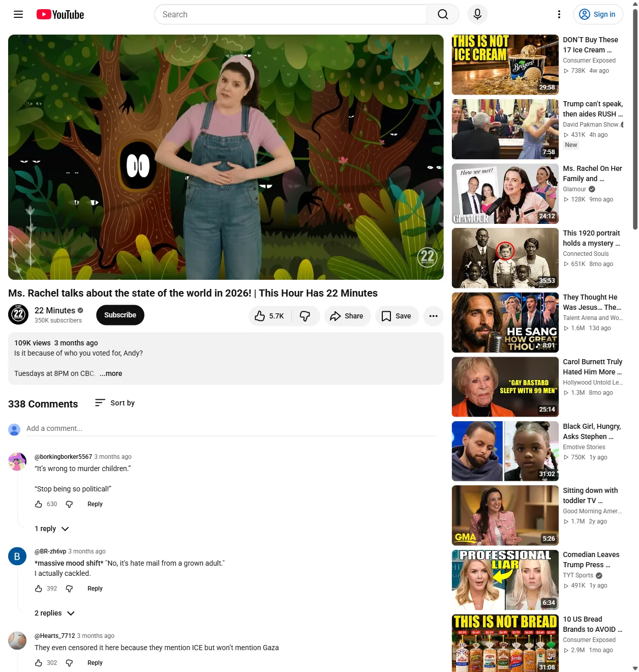 This Hour Has 22 Minutes: "Ms. Rachel talks about the state of the world in 2026" - 109K views