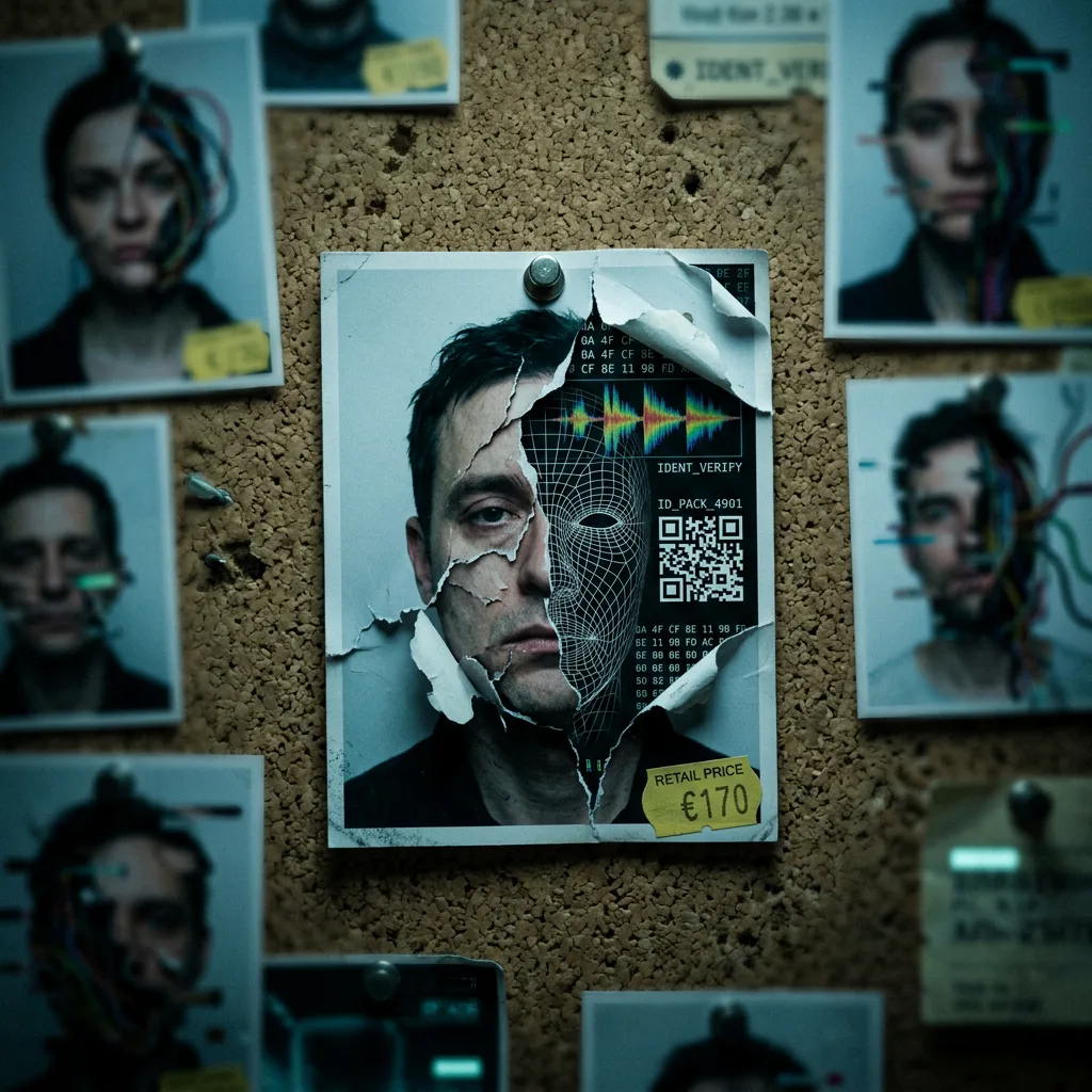 A face, a voice, and an identity assembled from software and sold for €170.