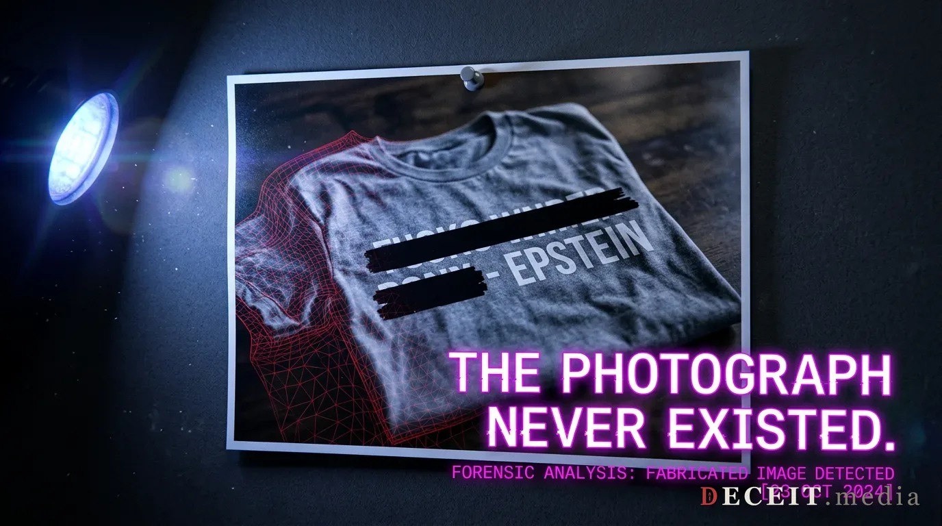 Forensic detection overlay isolating AI-generation artifacts in a fabricated White House event photograph.