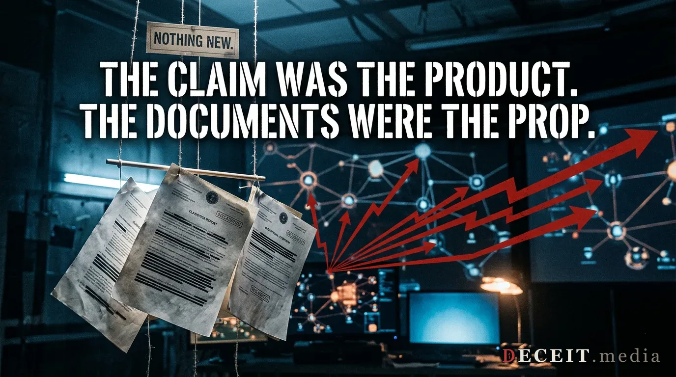 Declassified documents showing nothing new beside a coordinated amplification network lighting up.