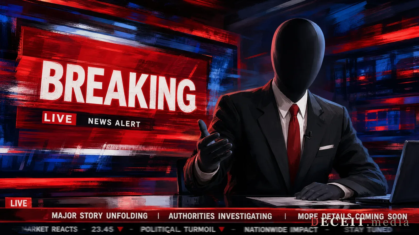 A clean, professional news headline on a screen. Bright, neutral lighting, journalistic aesthetic, balanced layout. Trusted, factual, fair.