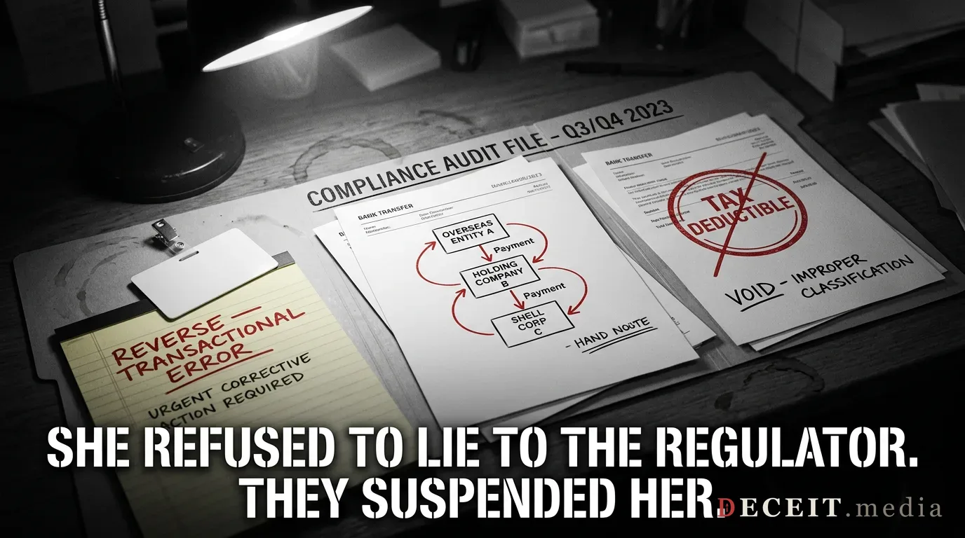 The compliance file: tax-free money routed overseas, and the officer who refused to hide it.