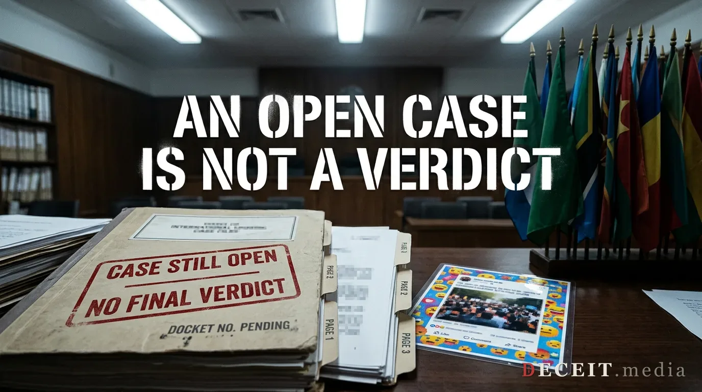 An open ICJ case and a UN of 193 voices, flattened into one viral post.
