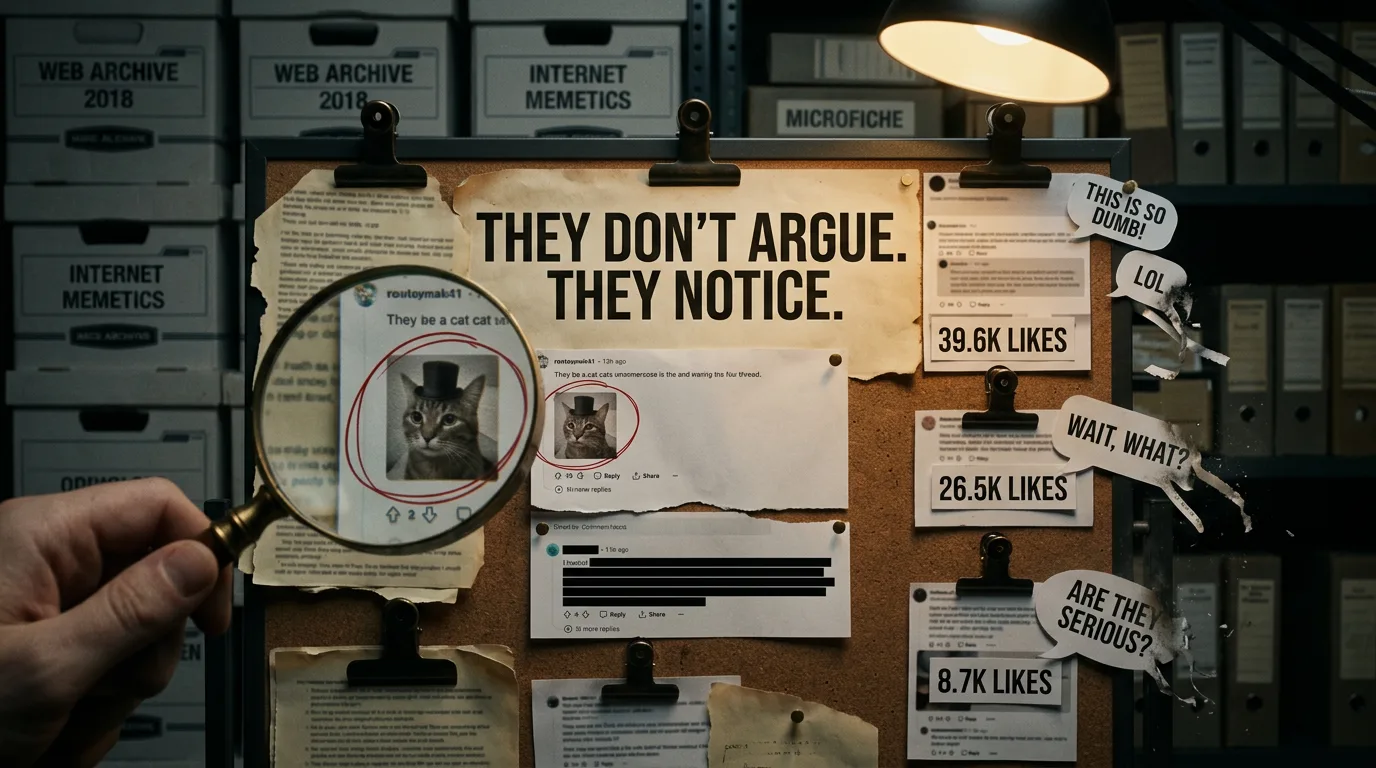 Engagement counters gathered around one absurd detail in a political roundup.