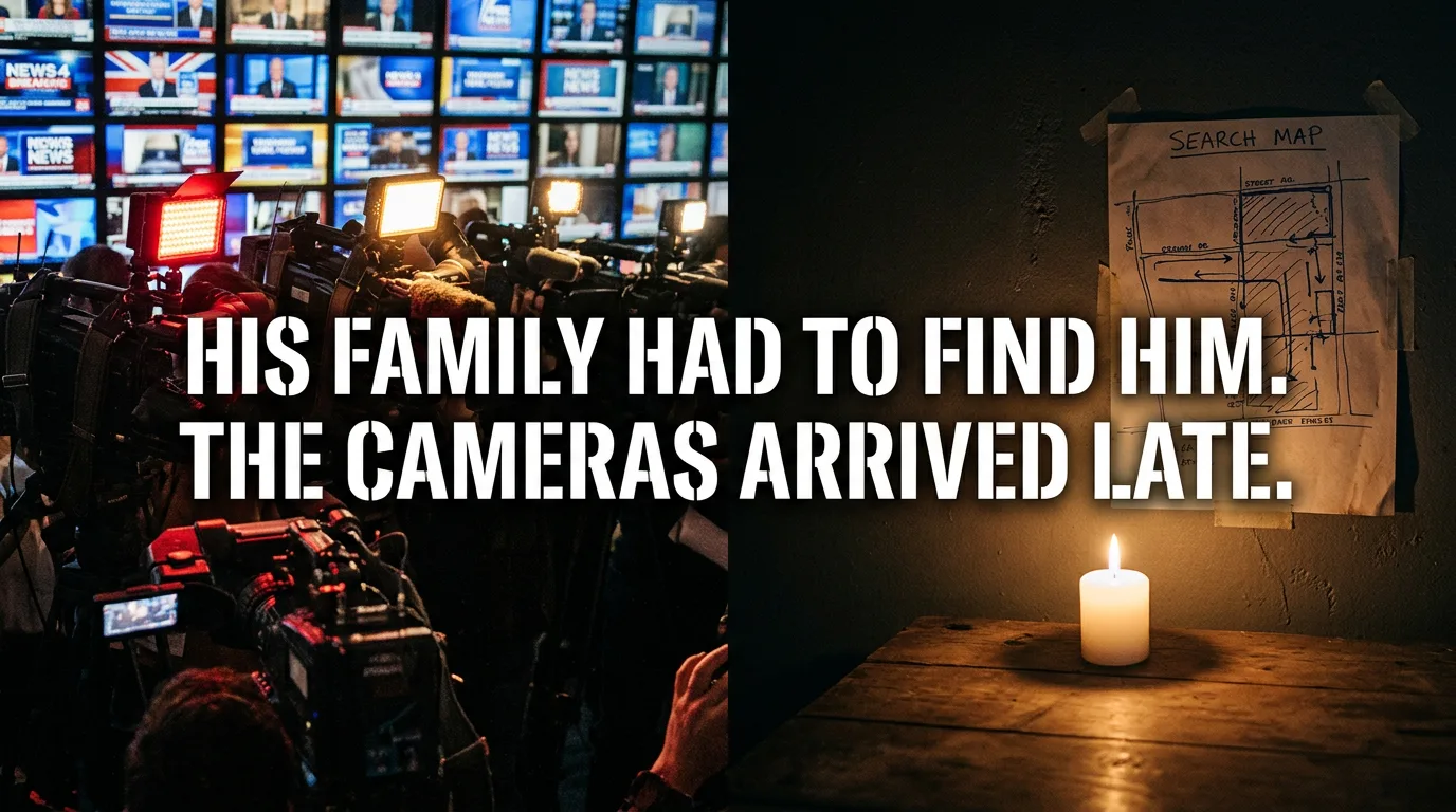 A family-organized search beside a sparse media record.