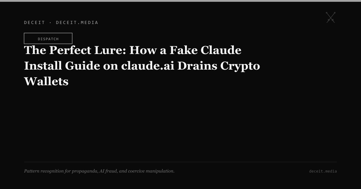 Fake Claude Install Guide on claude.ai Drains Crypto Wallets via ...